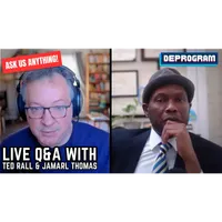 DeProgram with Ted Rall and Jamarl Thomas artwork