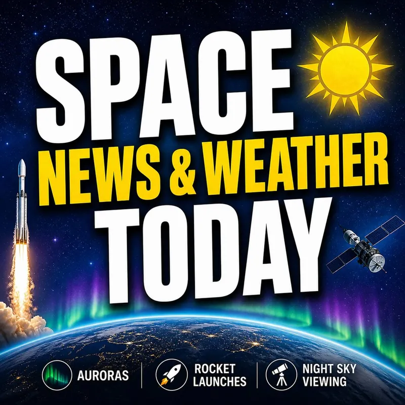 Space News and Weather Today – Auroras, Rocket Launches & Night Sky Viewing artwork