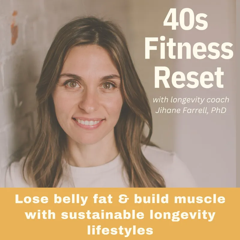 40s Fitness Reset | Longevity-focused weight loss, lose belly fat, target visceral fat, strength train, artwork